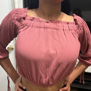 Active USA Women Blouse Crop Top Off-Shoulder Blouse Small